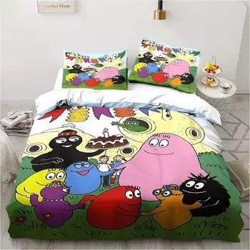 Милый мультфильм Les Barbapapa комплект постельного белья мягкий пододеяльник для взрослых и детей спальня односпальная двуспальная кровать размера «king size» пододеяльник наволочка EU Twin 135x200cm