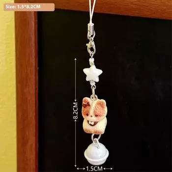 Милый мультяшный объемный котенок, колокольчик, шнурок для мобильного телефона с бусинами, подходящий брелок, женская модная подвеска для сумки, аксессуары A1