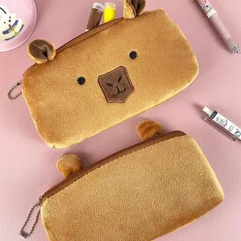 Милый мультяшный пенал Capybara для студента, милый пушистый модный пенал Capybara, большая вместительная сумка для хранения канцелярских принадлежностей