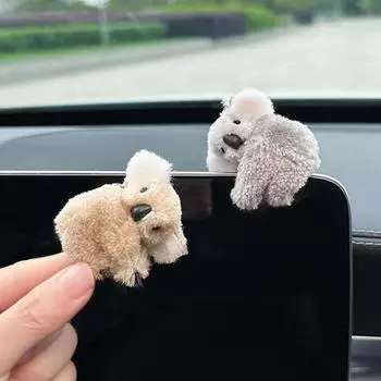 Милый мультяшный плюшевый коала украшение для салона автомобиля зеркало заднего вида управление экраном украшение для салона автомобиля аксессуары подарки as the picture