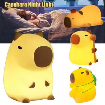 Милый ночник Capybara, светодиодный ночник, ночник с изображением детской мультипликационной спальни, креативный подарок на день рождения для детей