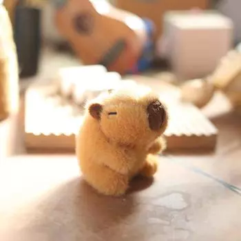 Милый плюшевый брелок Capybara, сумка, кулон, брелок для ключей с животными, мягкая кукла, брелки для ключей, подарок коричневый