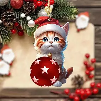 Милый рождественский адвент-календарь Kawaii Cat Подвески Календарь обратного отсчета Рождественская елка Украшения Мультфильм Товары для вечеринок Подарки
