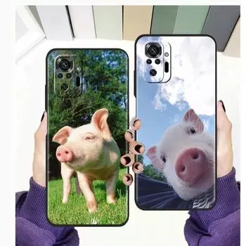 Милый розовый чехол для телефона с домашним питомцем и поросенком для Xiaomi Redmi Note 12 9S 10S 9 8 10 11 Pro 7 8T 9C 9A 8A игровой роскошный мягкий чехол Couqe Redmi Note 12Pro 4G