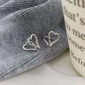 Милый темперамент полые серьги-вкладыши Love простые серьги в форме сердца для женщин серьги нишевого дизайна