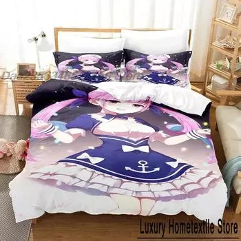 Minato Aqua Bedding Set Single Twin Full Queen King Size Bed Set Aldult Kid Bedroom Duvetcover Sets 3D Print Anime bed sheet set 70x133cm 2pcs