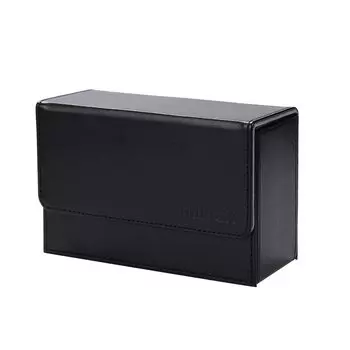 mini2x Широкий чехол для колоды Большая вместимость Тип хранения Двойной рукав Совместимый кожаный чехол для коллекционных карт Чехол для коллекционных карт TCG Чехол для колоды карт Черный Черный чёрный