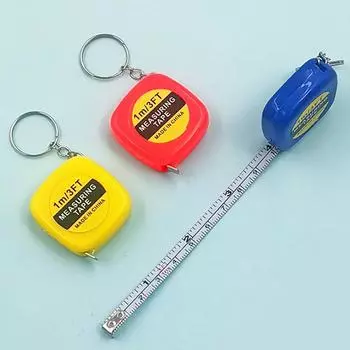 Мини 1M рулетка для одежды, мерка для дома, портновская мера с брелком, 1 метр, маленькая стальная линейка, линейка для измерения, метр, линейка жёлтый
