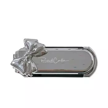 Mini 2 in 1 Comb Mirror Set Bowknot Cartoon Scalp Massage Comb with Mirror Anti Static Pocket Mirror Foldable Hair Comb