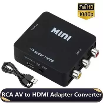Мини-адаптер AV-HDMI, совместимый с RCA-HDMI конвертер HD 1080P 1920*1080 AV2HDMI, поддержка NTSC PAL, выход AV-HDMI