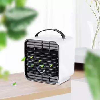 Mini Air Cooling Fan Portable Desktop USB Powered Rechargeable Negative Ion Mini Electric Fan белый