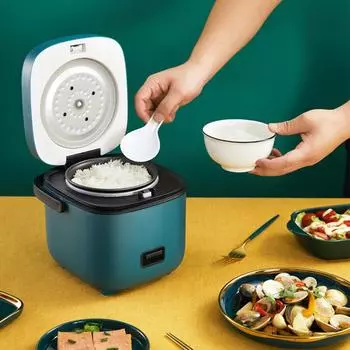 Мини электрическая рисоварка автоматическая бытовая кухонная плита многофункциональная кастрюля для приготовления пищи на 1-2 персоны небольшие электрические рисоварки EU зелёный