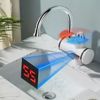 Мини электрический водонагреватель для душа 220 В 110 В 3000 Вт кухонный кран с горячей водой без бака мгновенный нагрев смесители цифровой дисплей для дома US Plug белый