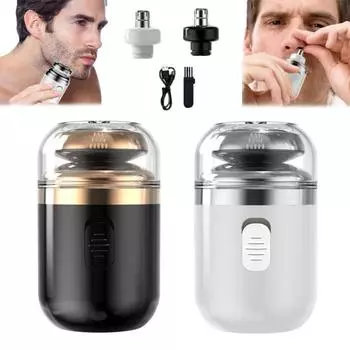 Мини-бритва Capsule 2-в-1 с электробритвой и триммером для носа, перезаряжаемая через USB белый