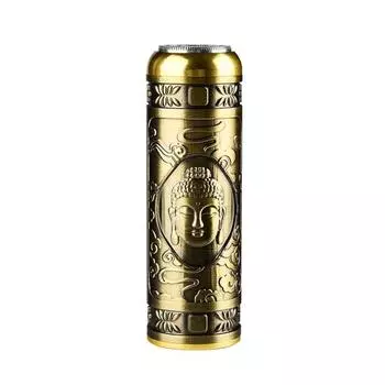 Мини-бритва USB с низким уровнем шума Моющаяся электрическая бритва с защитой от царапин античная латунь для улицы с щеткой для очистки Buddha
