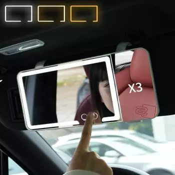 Mini Car Interior Makeup Mirrors Sun Visor Plate Led Mirror For Girls Women Rechargeable Fill Light Universal Vanity Mirror белый