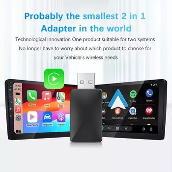 Мини CarPlay Android Auto беспроводной адаптер 2в1 Smart Box Dongle Bluetooth WiFi быстрое подключение Plug & Play для OEM проводной Carplay