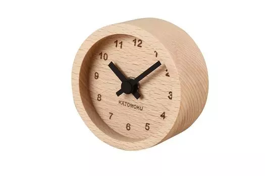 Мини-часы KATOMOKU muku круглые черные деревянные настольные часы km-26BK 858546 мм чёрный