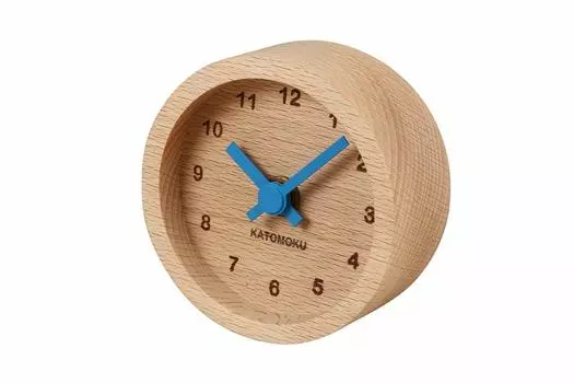 Мини-часы KATOMOKU muku круглые синие деревянные настольные часы km-26BL 858546 мм