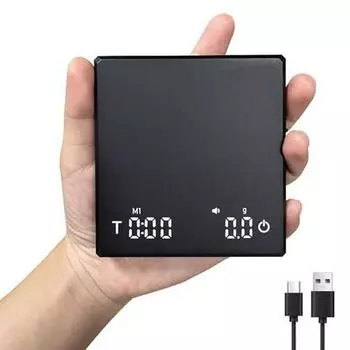 Мини цифровые весы для кофе с таймером, итальянские точные кухонные весы для ручного наливания 750mah, Mini Smart Coffee Electronic Scale белый