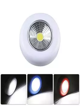 Mini COB LED Under Cabinet Light With Adhesive Sticker Wireless Wall Lamp Wardrobe Cupboard Drawer Cabinet Kitchen Night Light белый