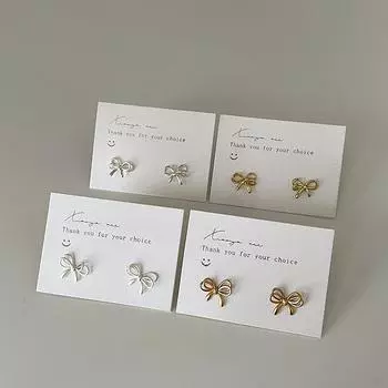 Mini Compact Matte Metal Bow Stud Earrings Female Design Sense Sweet Exquisite Fashion Versatile Earrings