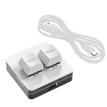 Mini Copy Paste Keypad Keypad 2 Keys Mini Keypad Hot Swap Custom Mini 2 Key Keypad PC white-English