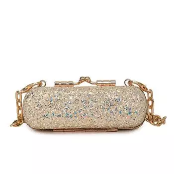 Mini Crossbody Box Handbag Sequin Lipstick Storage Bag Portable Evening Banquet Bag Wedding