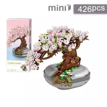 Мини-цветочные строительные блоки наборы DIY букет 3D модель новый букет блоки наборы детские игрушки 1661 With Box