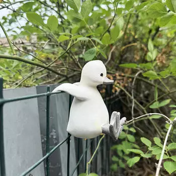 Mini Duck Sculptures Tiny Statues Gifts Crafts Resin Small Figurines Hanging for Lawn Garden