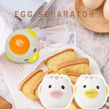 Mini Egg White And Yolk Separator Cute Chicken Ceramic Egg Yolk Protein Separator Egg Filter Kitchen Tools Baking Accessories