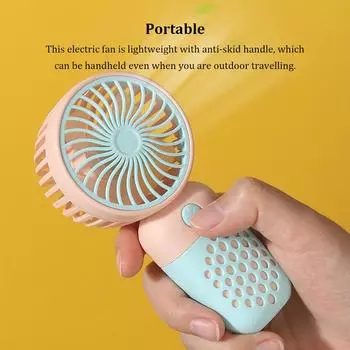 Mini Electric Fan Handheld Fans Desktop Air Cooling Tool Cool Supply for Home Outdoor Travelling Business Student зелёный
