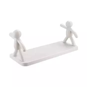 Mini Figures Storage Rack Cartoon Wall-Mounted Organizer Punch-Free Wall Storage Shelf for Kitchen Bathroom Living Room S