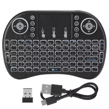 Мини Flymouse с сенсорной панелью и зеленой подсветкой 2.4G Small Wireless Keyboard Mouses
