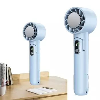 Mini Folding Handheld Fan Mini Portable Fan Battery Operated Small Personal Fan 5 Wind Speed Multifunctional for Outdoor Travel белый