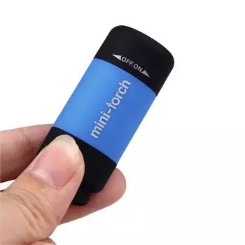 Мини-фонарик 0,3 Вт, 25 люм, USB перезаряжаемый светодиодный фонарик, брелок-фонарик синий