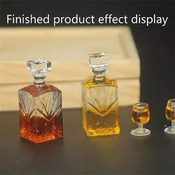 Мини-форма 1:12 Миниатюрный кукольный флакон для духов Бутылка вина Силиконовая форма для кукольного домика Аксессуары(Только плесень)
