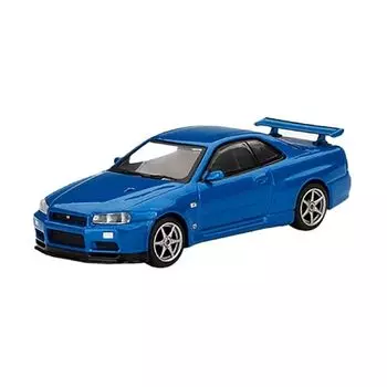 MINI GT 1/64 Nissan Skyline GT-R R34 V spec Bayside Blue (Правая ручка) Готовый продукт