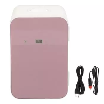 Мини-холодильник Rose Gold 8L с цифровым дисплеем, настольный охладитель с подогревом и автомобильным кабелем для путешествий
