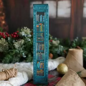 Мини-календарь с украшением в виде книги, рождественский адвент-календарь 2024 года с 24 подарочными книгами, подвесные украшения в виде мини-литературных книг для любителей книг синий
