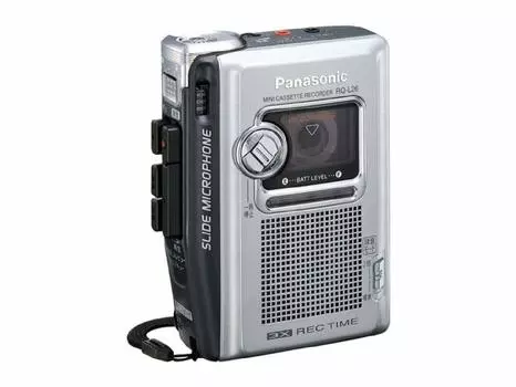 Мини-кассетный магнитофон Panasonic RQ-L26-S, непрерывная запись 25 часов (Серебряный)