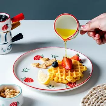 Мини керамическая чашка для молока, кувшин для сливок, многофункциональная тарелка для приправ, маленький керамический кувшин для кофе, молока, уксуса, соуса с ручкой