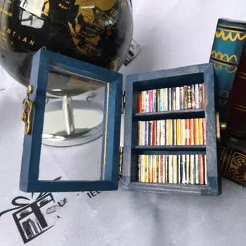 Мини-книжная полка для снятия тревожности, карманная книжная полка для снятия тревожности, деревянная книжная полка, игрушка-нервозность, чтобы стряхнуть стресс, домашний офисный декор для любителей книг 1pc