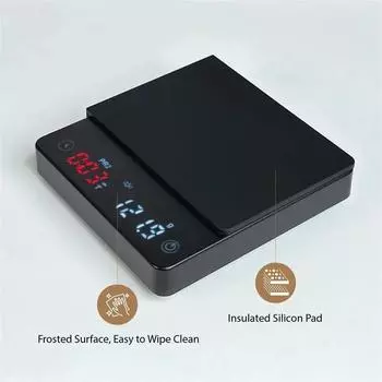 Мини Кофейные Нано Кофейные Весы с Таймером Весы для Эспрессо с Автотарированием Сенсорным Управлением и Силиконовой Крышкой Кухонные Инструменты Coffee Scale
