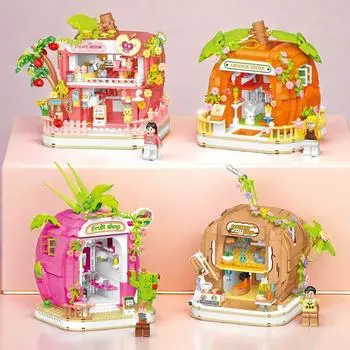 Мини-конструкторы Fruit Town Street view игрушка в подарок