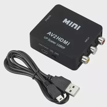 Мини-конвертер AV в HDMI, видеоадаптер высокой четкости AV2HDMI