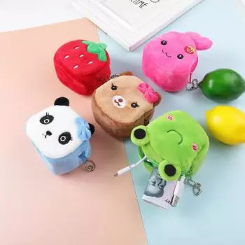 Мини-кошелек для монет, плюшевая сумка, женская монета, деньги, держатель для наушников, кошелек, карман, детская сумка, подарок 8cm