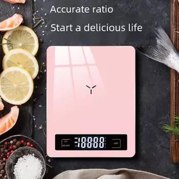 Мини-кухонные весы для выпечки, кофе и продуктов питания - точность 1 г, грузоподъемность 5 кг AAA Battery Version розовый