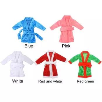 Мини-кукла Bademantel Polyester Puppe Nachthem Requisiten zum Umziehen Spie Blue