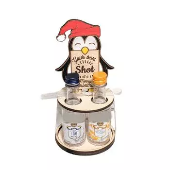 Mini Liquor Bottle Stand Lovely Wooden Christmas Desktop Ornament for Home Living Room Cupboard Christmas Decorate 24X20cm WWO